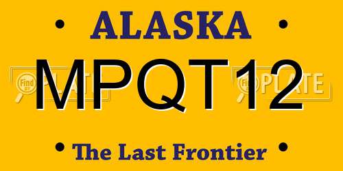 MPQT12 Alaska License Plate