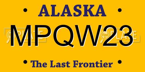 MPQW23 Alaska License Plate