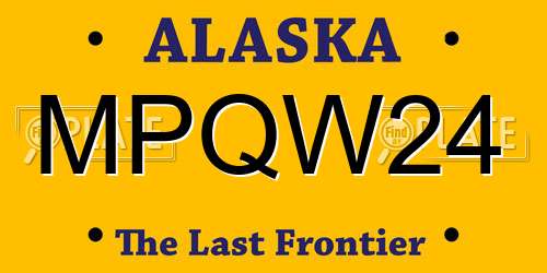 MPQW24 Alaska License Plate