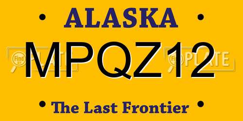 MPQZ12 Alaska License Plate
