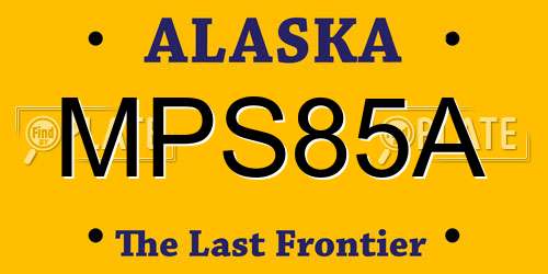 MPS85A Alaska License Plate