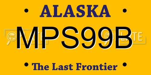 MPS99B Alaska License Plate