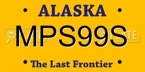 MPS99S Alaska License Plate
