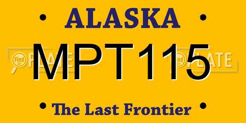 MPT115 Alaska License Plate