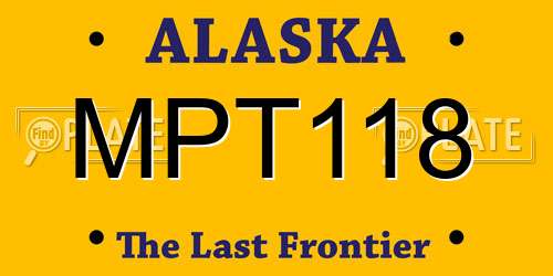 MPT118 Alaska License Plate