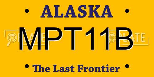 MPT11B Alaska License Plate