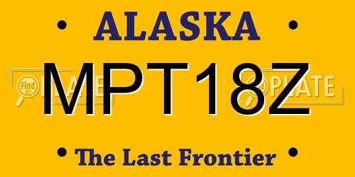 MPT18Z Alaska License Plate