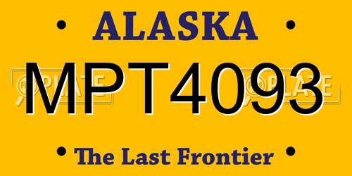 MPT4093 Alaska License Plate