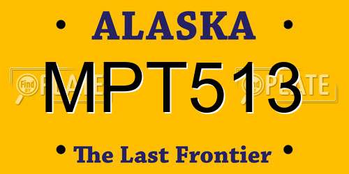 MPT513 Alaska License Plate