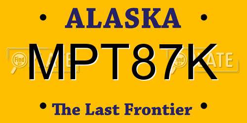 MPT87K Alaska License Plate