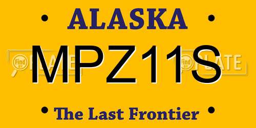 MPZ11S Alaska License Plate