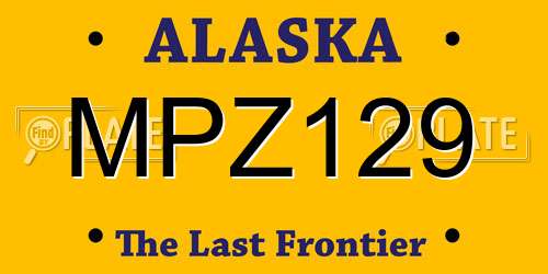 MPZ129 Alaska License Plate