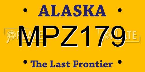 MPZ179 Alaska License Plate