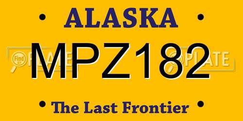 MPZ182 Alaska License Plate