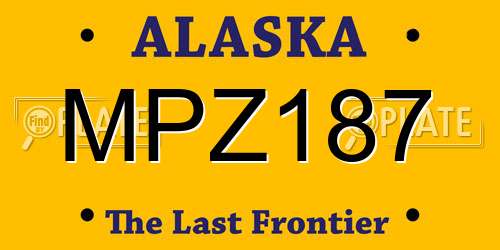 MPZ187 Alaska License Plate