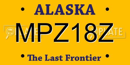 MPZ18Z Alaska License Plate
