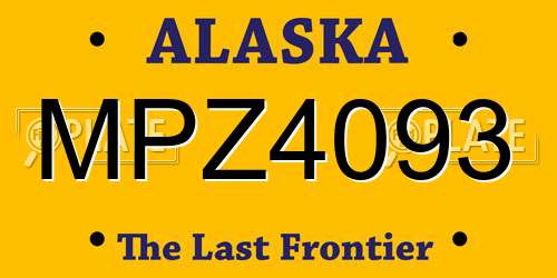 MPZ4093 Alaska License Plate