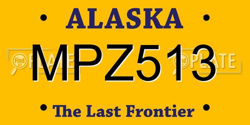 MPZ513 Alaska License Plate
