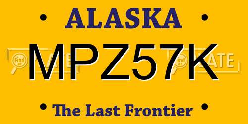 MPZ57K Alaska License Plate