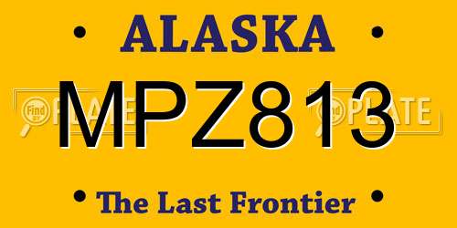 MPZ813 Alaska License Plate