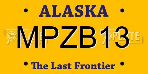 MPZB13 Alaska License Plate