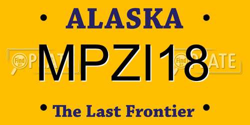 MPZI18 Alaska License Plate