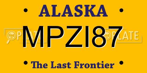 MPZI87 Alaska License Plate