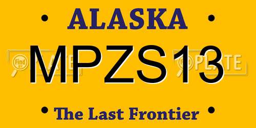 MPZS13 Alaska License Plate