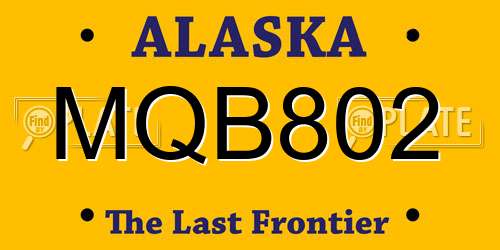 MQB802 Alaska License Plate