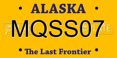 MQSS07 Alaska License Plate