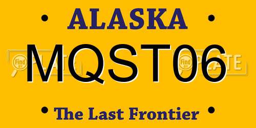 MQST06 Alaska License Plate