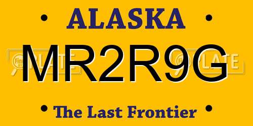 MR2R9G Alaska License Plate