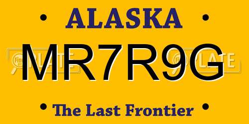 MR7R9G Alaska License Plate