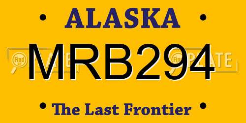 MRB294 Alaska License Plate