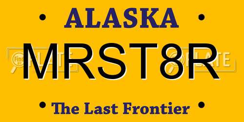 MRST8R Alaska License Plate
