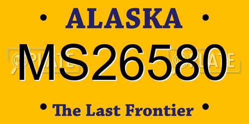 MS26580 Alaska License Plate