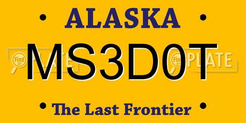 MS3D0T Alaska License Plate