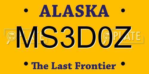 MS3D0Z Alaska License Plate