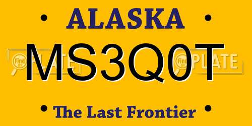 MS3Q0T Alaska License Plate