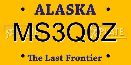 MS3Q0Z Alaska License Plate