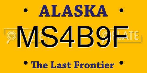 MS4B9F Alaska License Plate