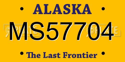 MS57704 Alaska License Plate