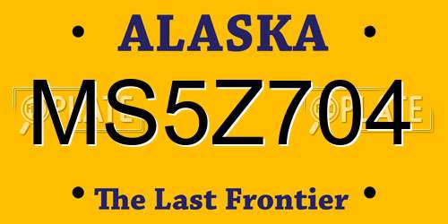 MS5Z704 Alaska License Plate