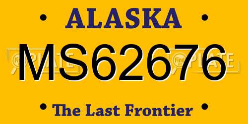 MS62676 Alaska License Plate