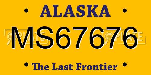 MS67676 Alaska License Plate