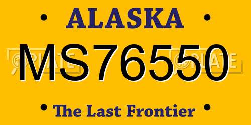MS76550 Alaska License Plate