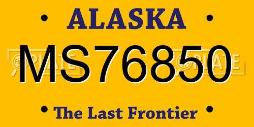 MS76850 Alaska License Plate