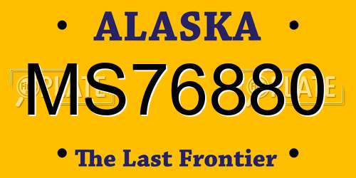 MS76880 Alaska License Plate
