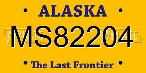 MS82204 Alaska License Plate