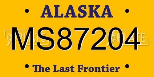 MS87204 Alaska License Plate